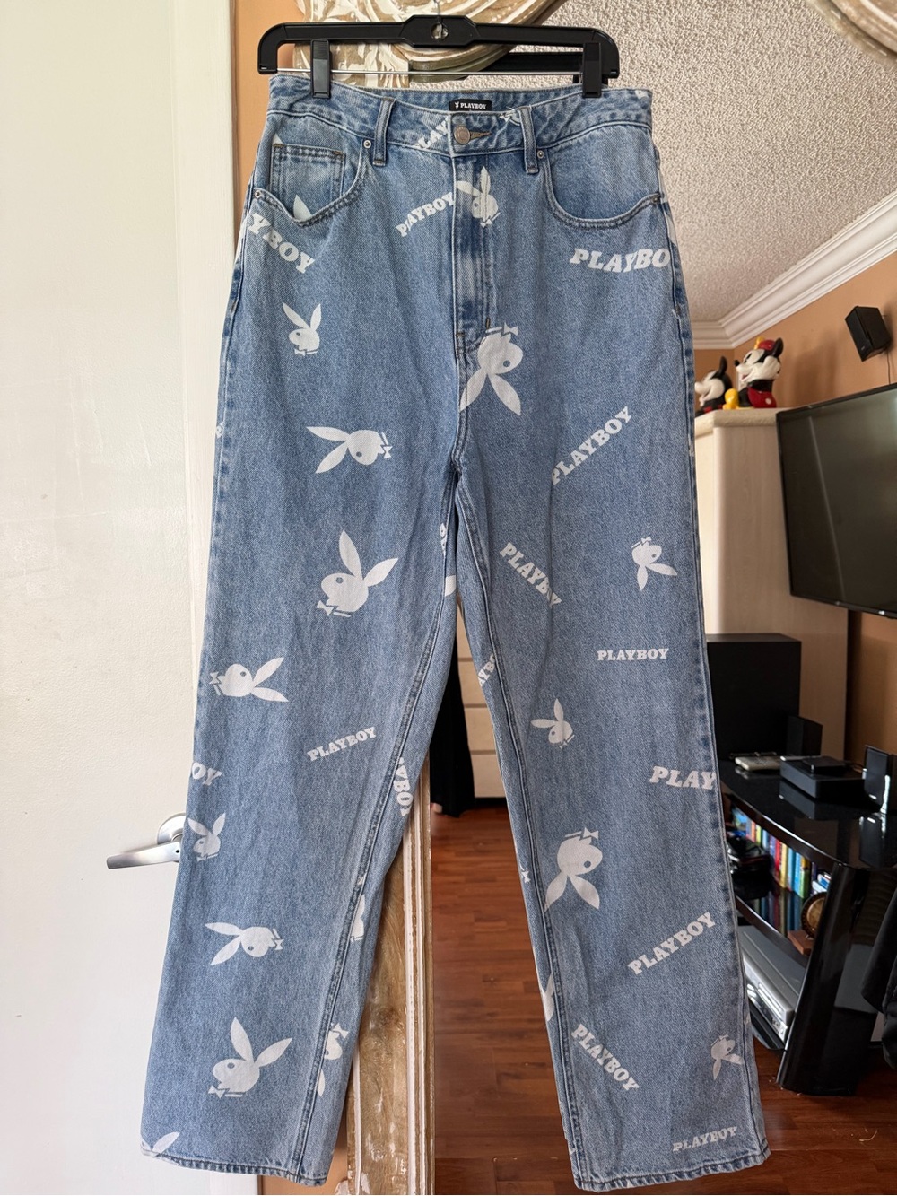 PLAYBOY Light Blue Denim Jeans with Playboy Bunny Logo